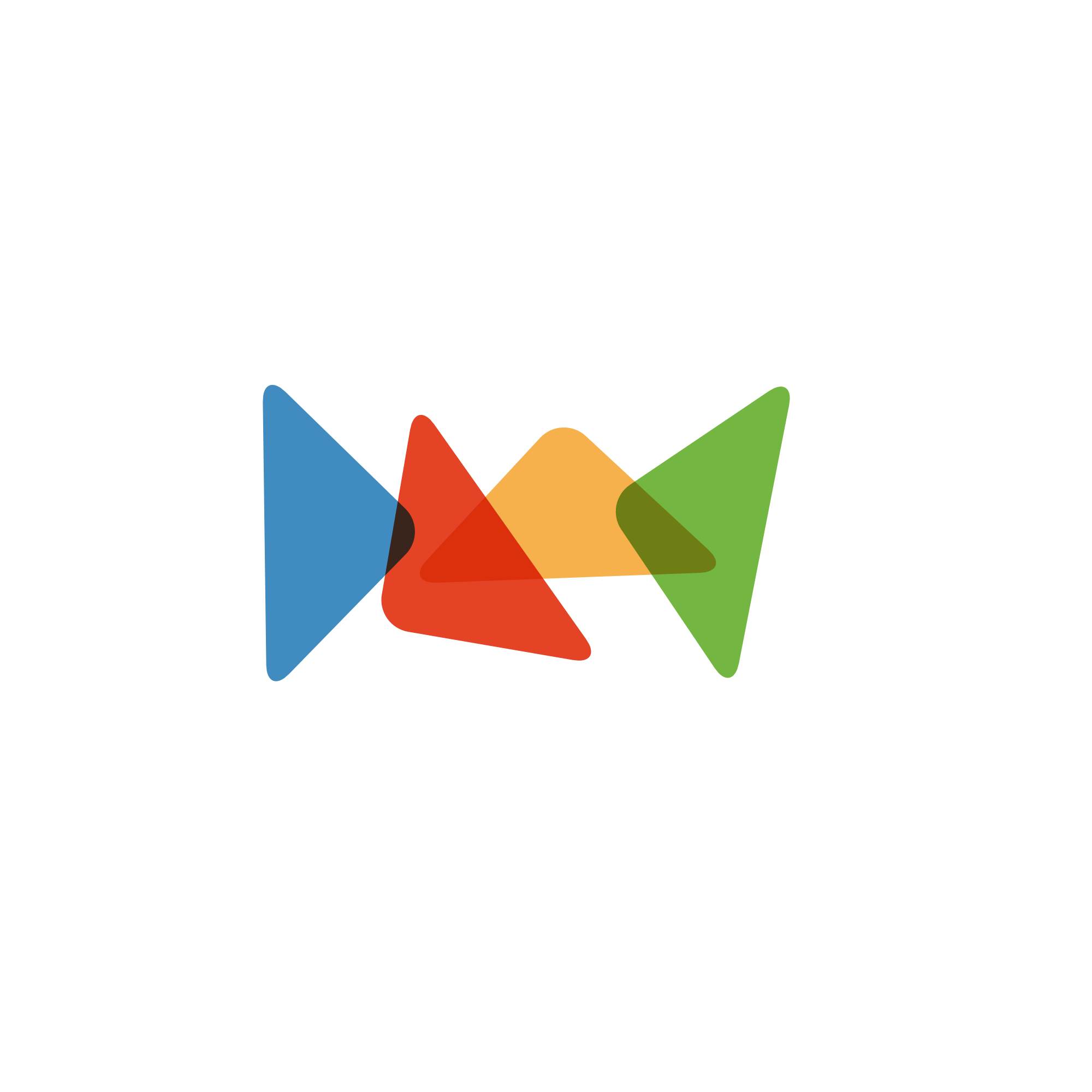 Logo vierge du Collectif PLAY : les quatre triangles colorés sans lettrage