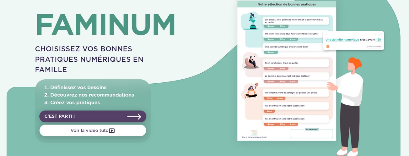 Visuel de l’outil de charte numérique familiale FamiNum