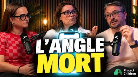 Visuel de l’épisode « L’angle mort » du podcast Papatriarcat, avec ses trois invités au micro
